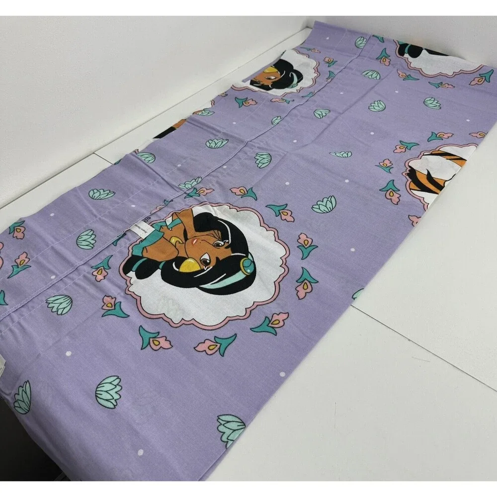 Vintage Disney Aladdin Jasmine Drapery Curtain Set Balloon Valance Purple